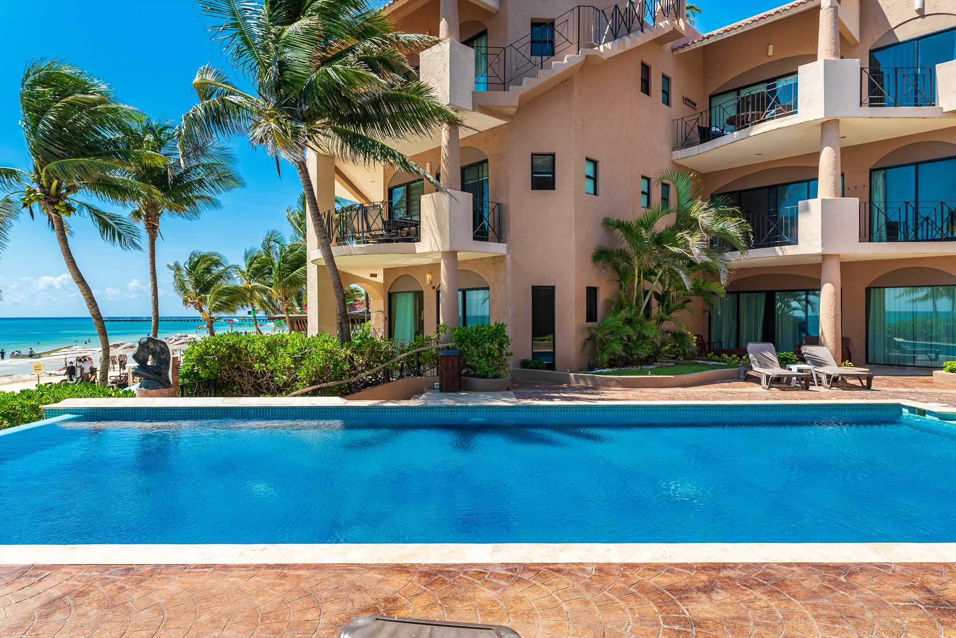 Float over the ocean from the infinity pool