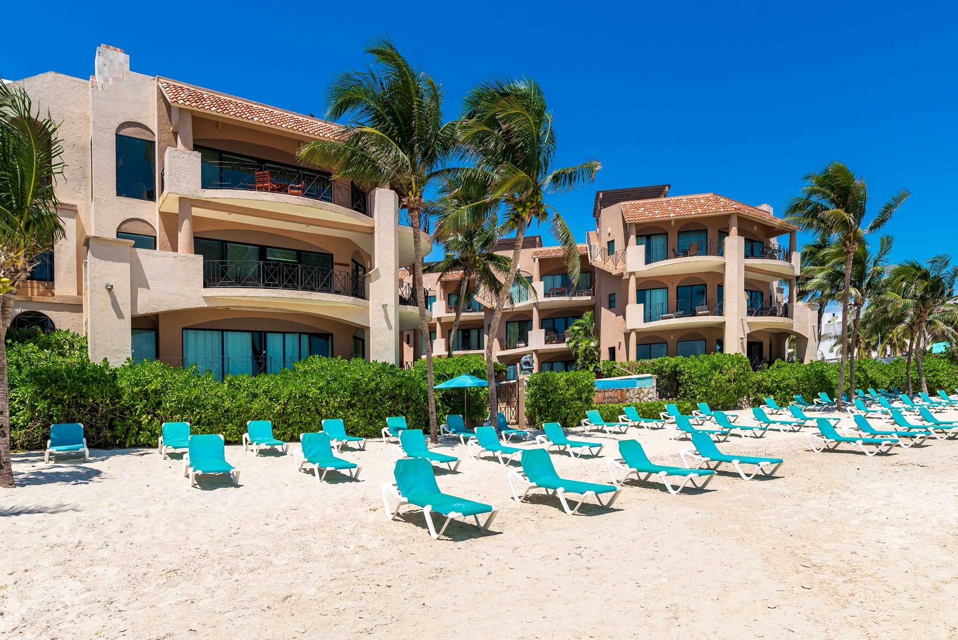 Private beach lounger, umbrellas 