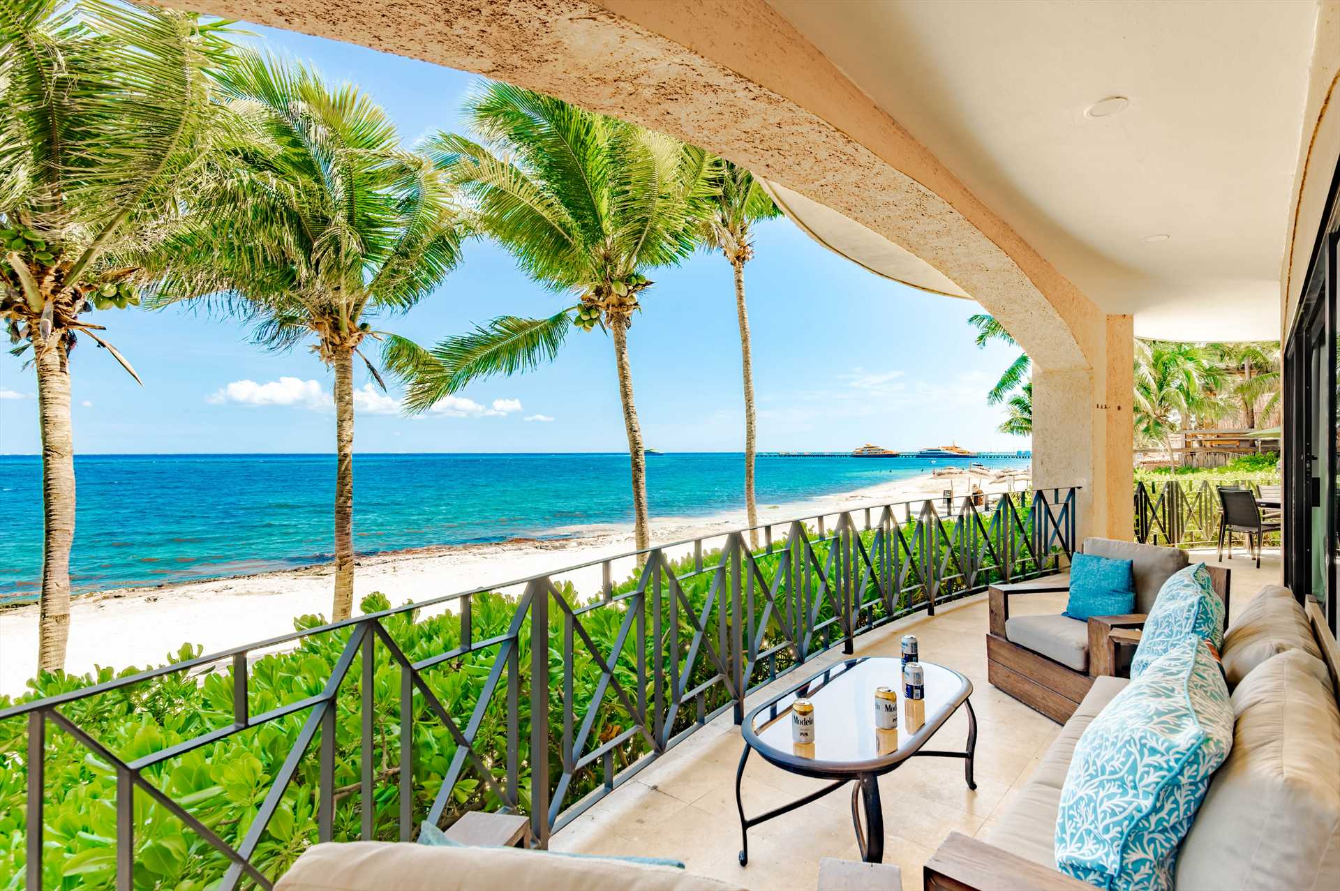 Extra large balcony to dine, relax, people watch!