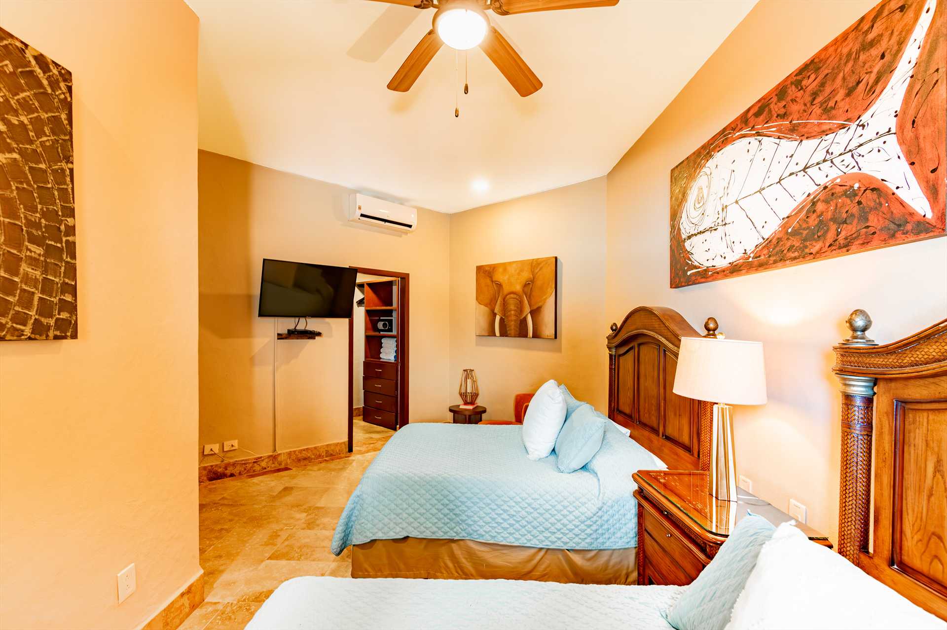 Spacious guest room with 2 queen beds 