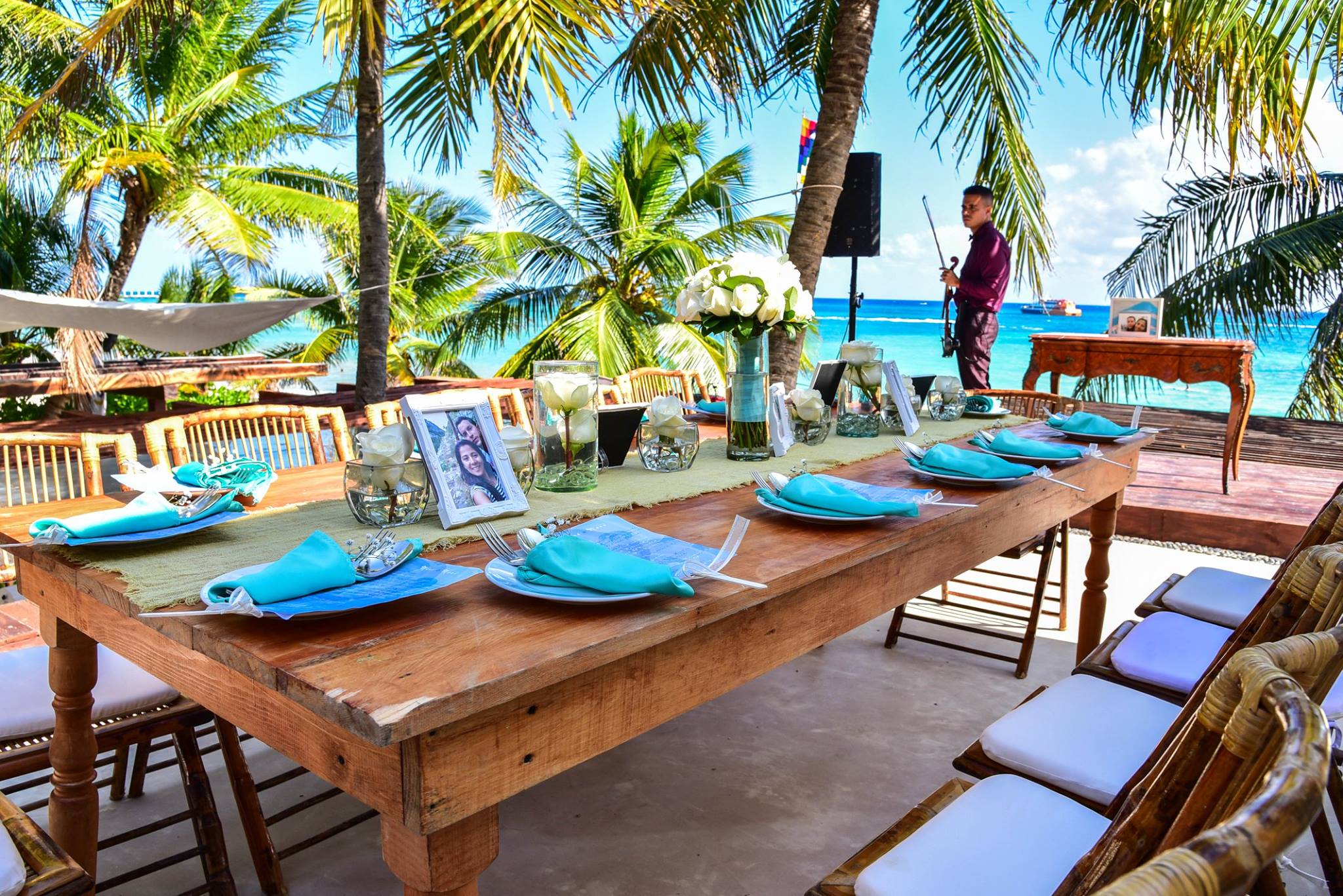 Enjoy lunch at the beach club next door