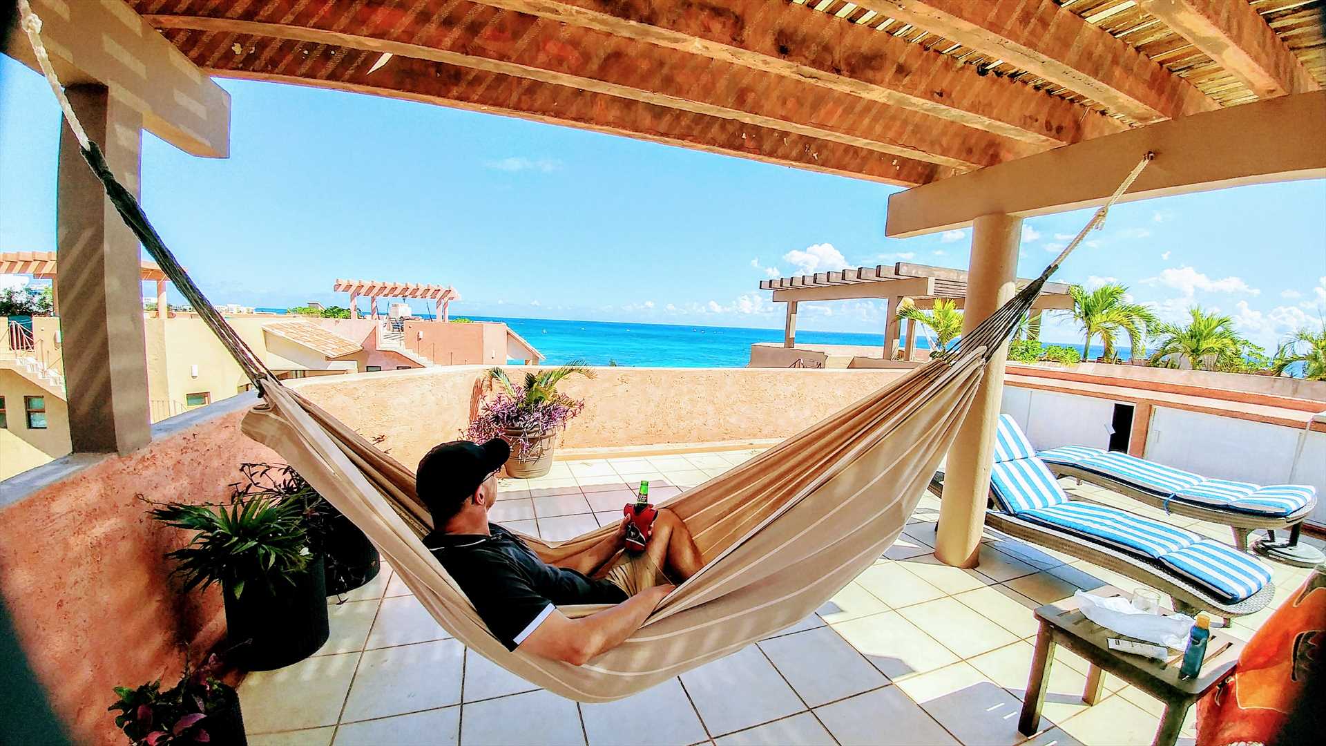 Enjoy relaxing in the rooftop hammock!
