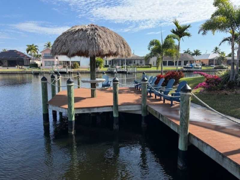 Enjoy a drink by the dock