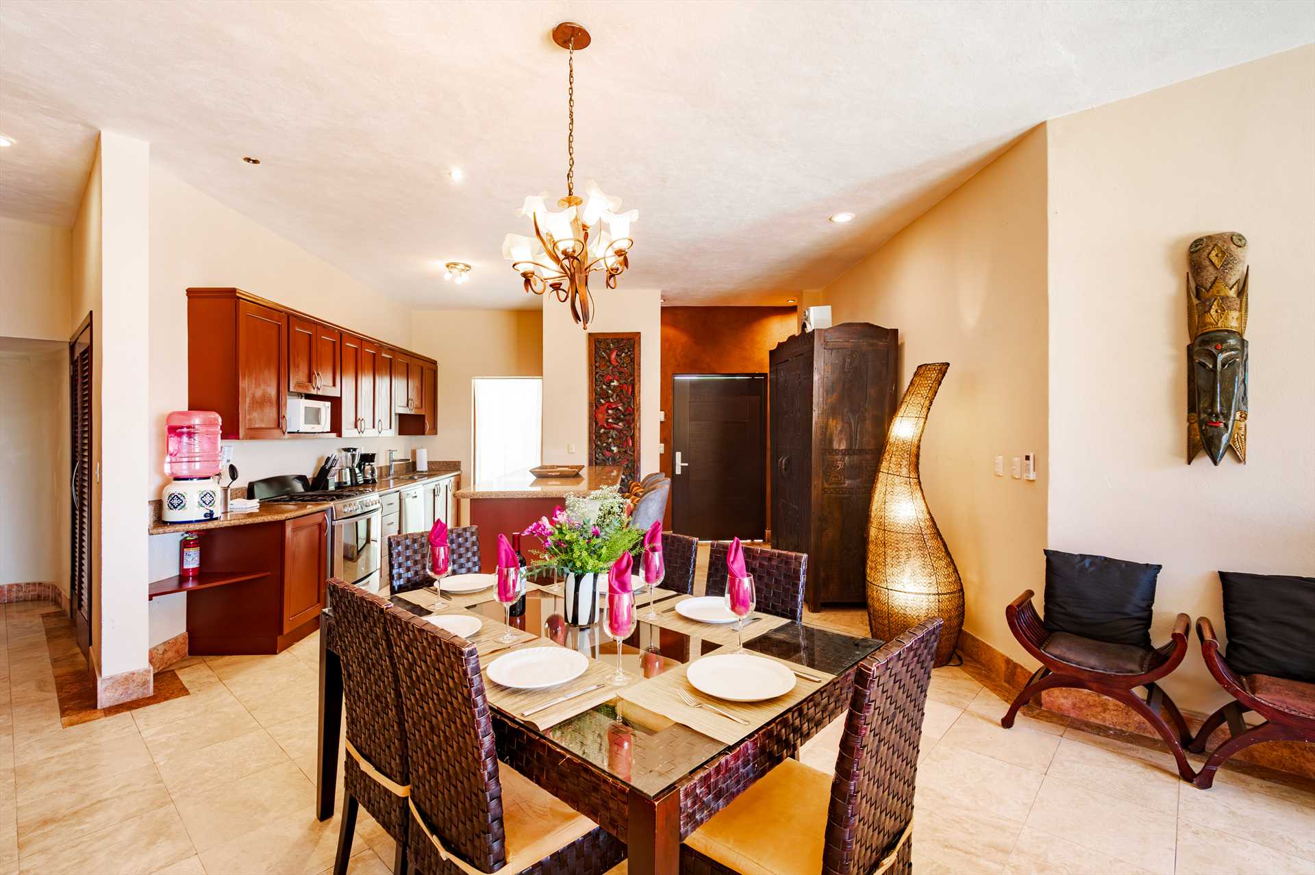 Beautifully lit dining 